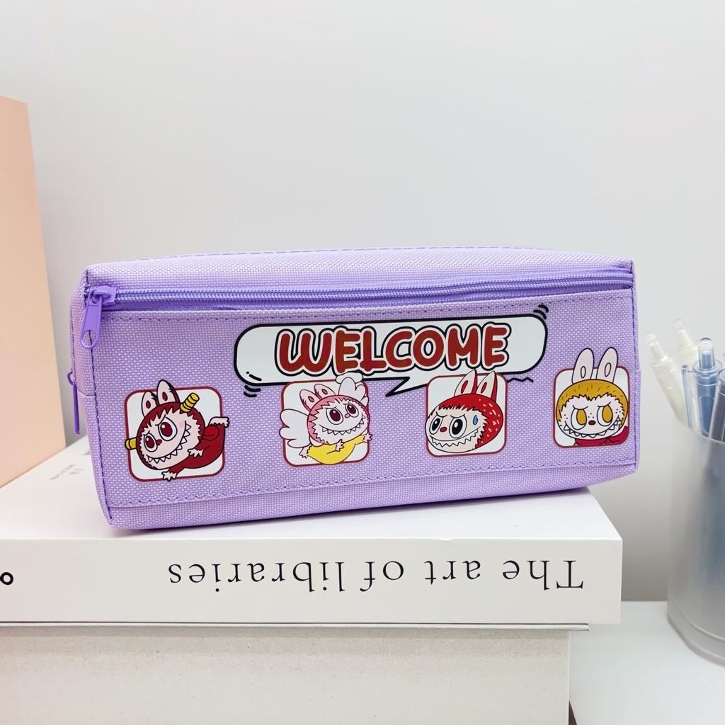 

Пенал для учеников начальной школы Двухслойный Вместительный Пенал для канцелярских товаров Мультяшный Высококачественный Нишевый Пенал 21*5*10cm фиолетовый