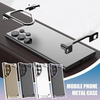 Unregelmäßigen Metall Telefon Fall Für Samsung Galaxy S25 Abdeckung Stoßfest Aluminium Wärme Aromatherapie D I4Y9
