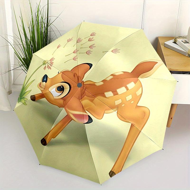 

Bambi, Disney Automatic Opening and Closing Umbrella - 8 Ribs Portable Folding Umbrella with Plastic Handle, Suitable for Leisure and Hallow
