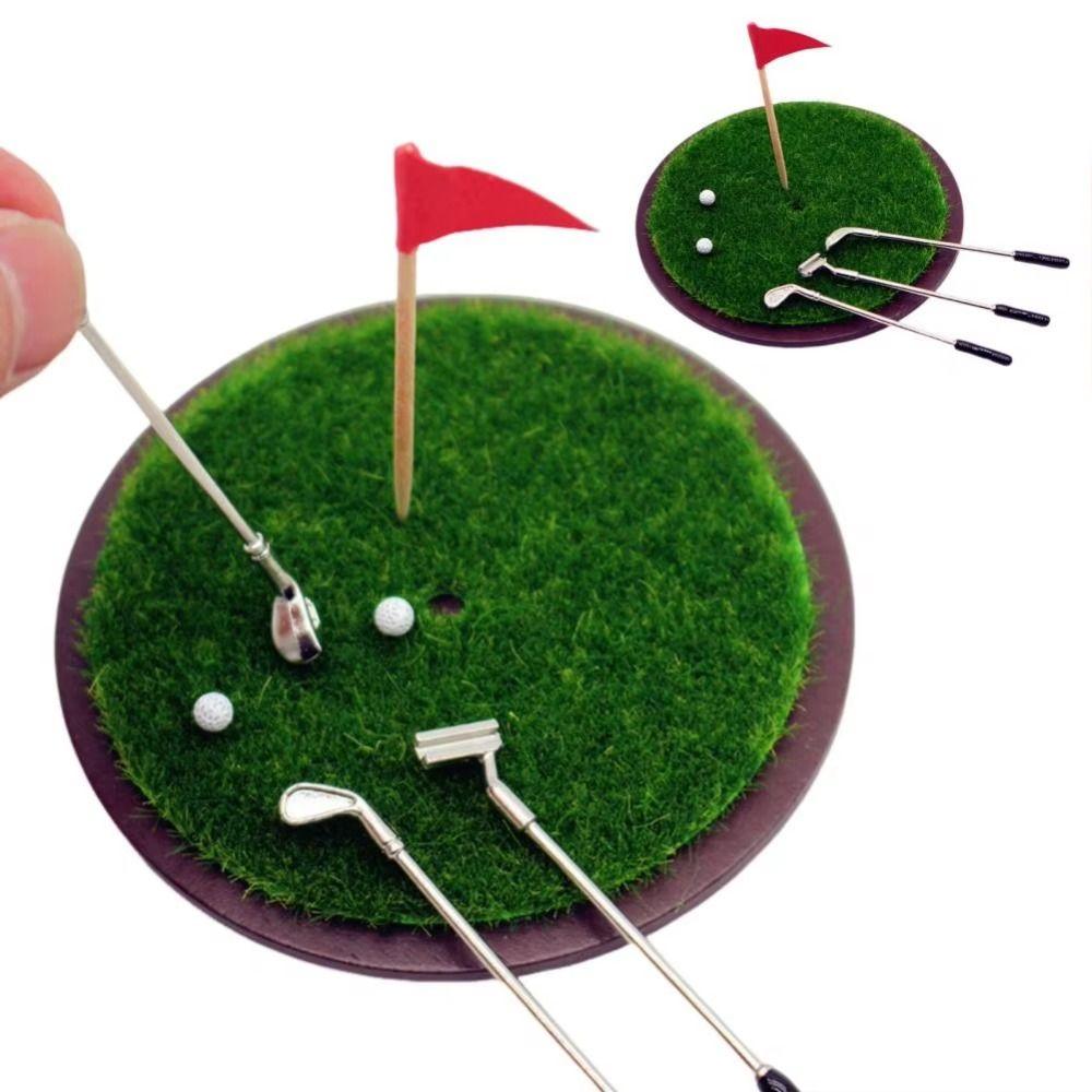 1/6 and 1/12 Scale Dollhouse Mini Golf Set Simulated Golf Club Set  Doll Accessories