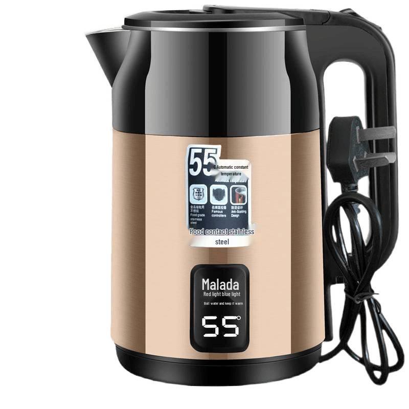 Enhanced 304 Stainless Steel Insulated Kettle with Automatic Shut-Off, Durable Design, Fast Boil, Large Capacity, and Constant Temperature Control.