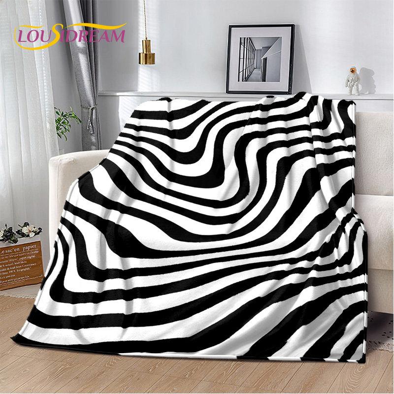 3D Colorful Zebra Pattern Soft Plush Blanket,Flannel Blanket Throw Blanket for Living Room Bedroom Bed Sofa Picnic Office Cover