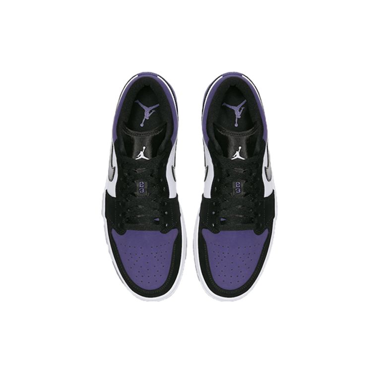 Air Jordan 1 Low Court Purple Unisex Sneakers White Black-Court-Purple 553558-125