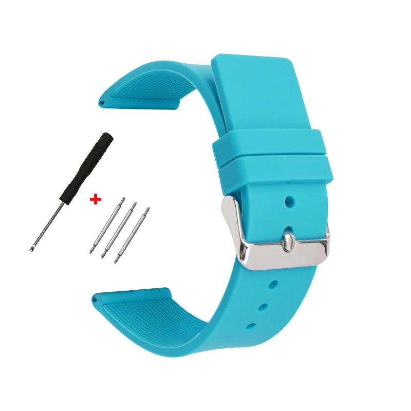 Silicone Watch Straps 20mm 14/16/18mm 22mm 24mm for Smart Watches Bracelet Soft Rubber Watchband for Men Women Watch Accessories