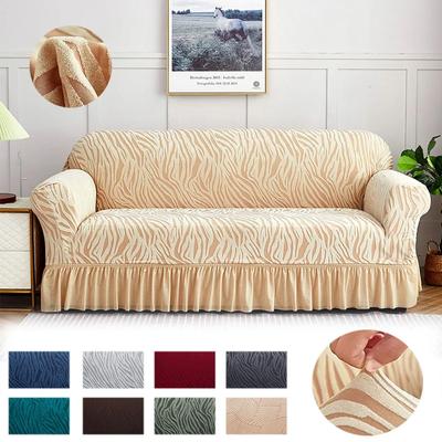 Premium 1PC Jacquard Stretch Full Cover Dustproof Sofa Cover Skirted Sofa Covers1/2/3/4Seater Couch Cover Bedroom Living Room Home Decor
