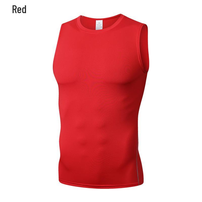 Men s Quick-Dry Sweat-Wicking Compression Sports Tank for Basketball and Running 3XL красный