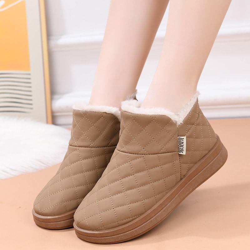 

Women s Winter Plush Snow Boots – Waterproof, Non-Slip, Soft Sole, Slip-On Size 35