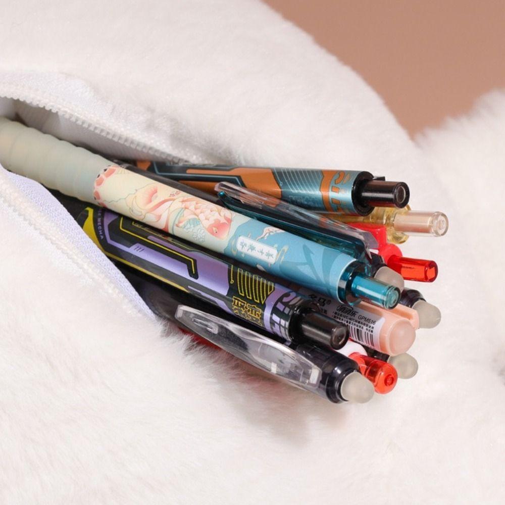 Plush Toys White Goose Pen Bag Pencil Pouch Stationery Storage Bag  Back To School