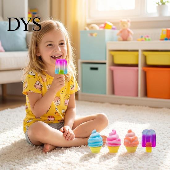 Hand Exercise Ball TPR Stress Relief Toy Set, Slow-Rising Jellyfish, Ice Cream, Bunny Slow Squeeze Rising Toys, Odorless Sensory Fidget for