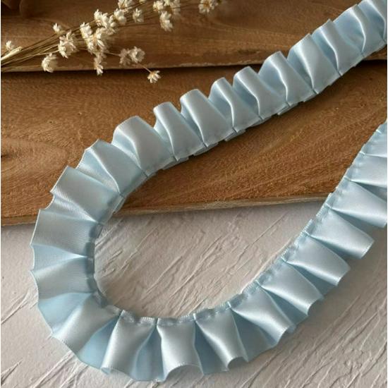 Luxury Blue Lace Trim Ruffle Flounce for DIY Dress Decoration