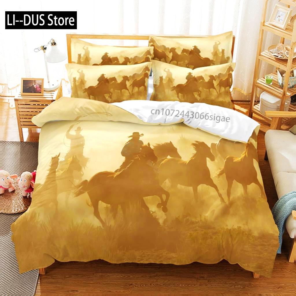 Couple Horse Bedding Set Duvet Cover Set 3d Bedding Digital Printing Queen Size Bedding Set Fashion Design