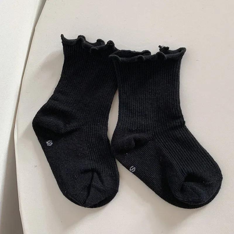 Newborn Cute Ruffle Lace Cuff Socks Infant Baby Girls Ankle Socks Spring Autumn Children Kids Soft Warm Ribbed Cotton Floor Sock