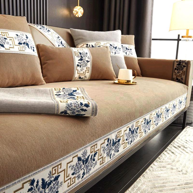 New Chinese Style Chenille Sofa Cover for All Seasons Living Room Decor Non-slip Sofa Seat Cushion Sofa Towel Couch Slipcover