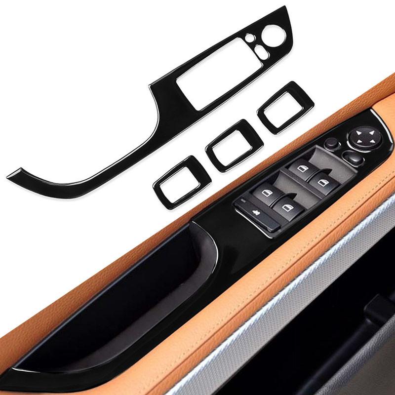 Piano Black Car Window Lift Switch Button Frame Cover For BMW 3 Series E90 E92 E93 2005-2012 with Auto Folding Button