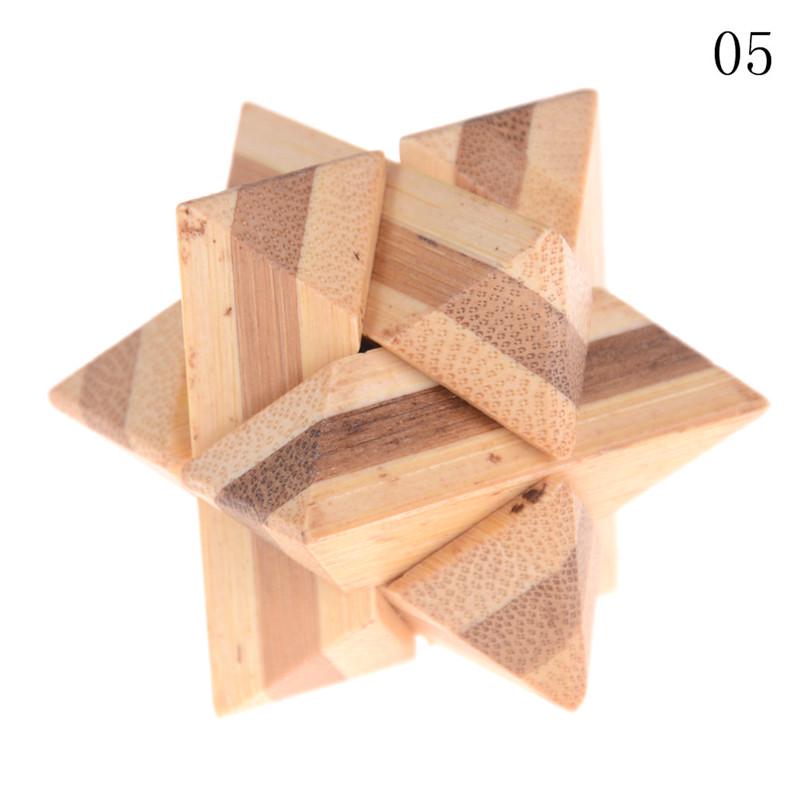 Iq Brain Teaser Kong Ming Lock Wooden Interlocking Burr 3D Puzzles Game Toy Gift