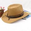 Men'S Western Cowboy Hat, Straw Painted Retro Outdoor Hat, Straw Hat