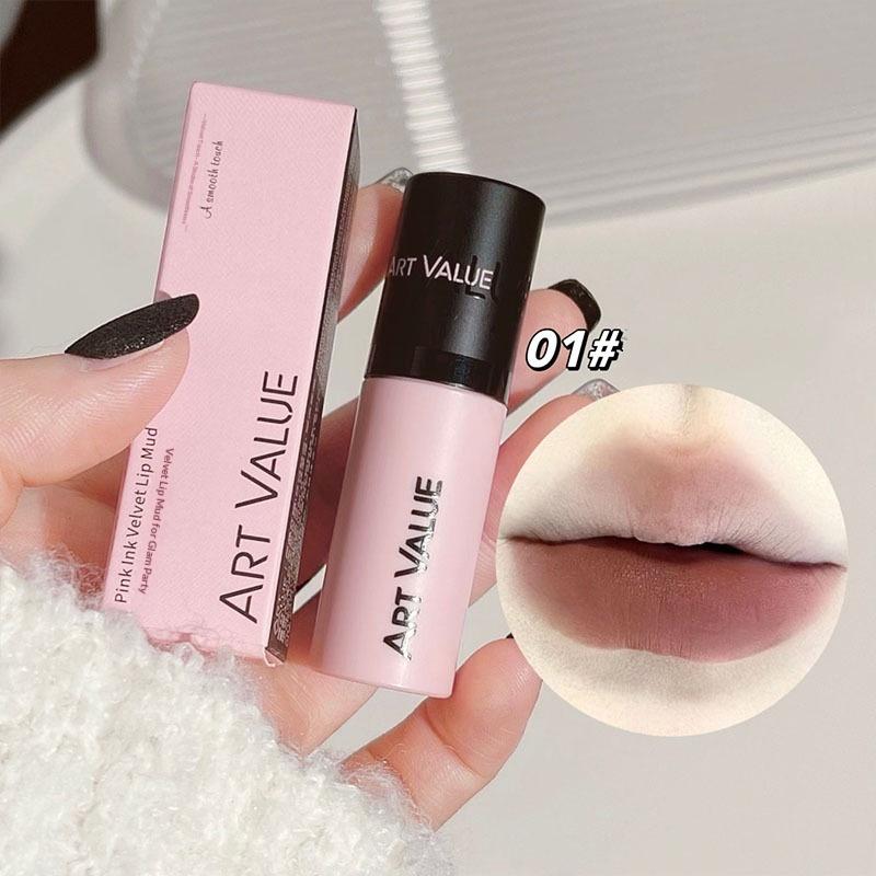 Lip Gloss Long-Lasting Waterproof Silky Smooth Liquid Lipstick Pink Mist Velvet Lip Glaze Lightweight Makeup Lip Tint Mud 1