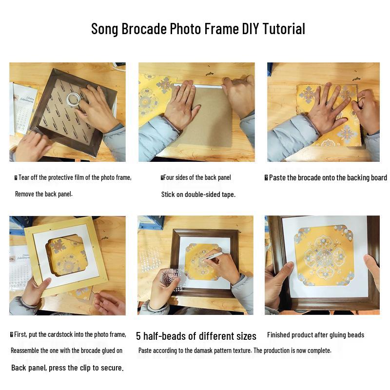 Song Brocade DIY Material Kit: Ethnic Style Pearl Painting Frame - Cultural Heritage Handcraft