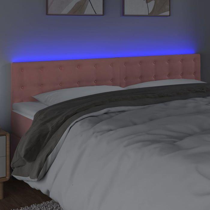 VidaXL LED Headboard Bedroom Furniture Double Bed Accessory Head of Bed Frame Interior Pink 3122111