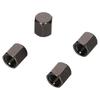 Amon Air Valve Caps, Black Plated Type, Replacement/Spare, 4-Pack, Prevents Valve Core Dirt, 8827
