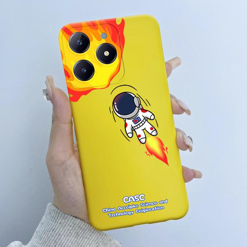 Para Realme C61 C63 Funda de Teléfono Diseño de Niña con Flores Silicona Suave TPU Carcasa Trasera para Realme Narzo N63 C 63 Fundas RealmeC61