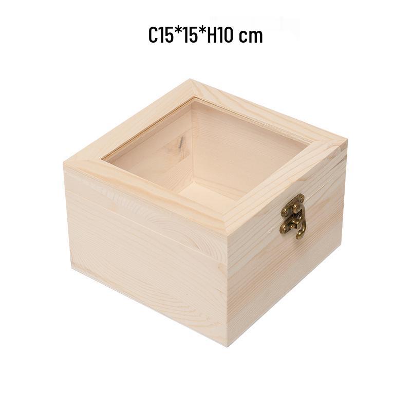 In-Stock Wooden Box with Glass Lid: Transparent Insect Display, Mining Ore, & Children's Gift Box