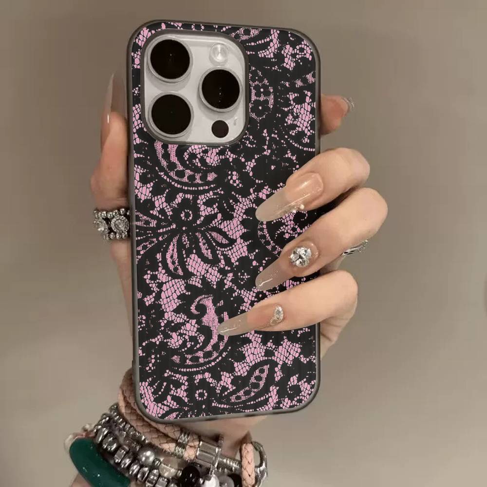 

Lace Style Corrugated Stripe Phone Case For IPhone 17 16 15 14 13 12 11 Pro Max Plus Pro Shockproof Cover iPhone 17pro max