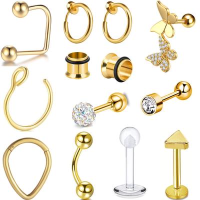 European And American Foreign Trade Stainless Steel Personalized Earrings Nose Rings Simple Lip Nail Umbilical Nail Nails Puncture Jewelry