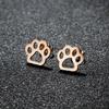Tiny Dog And Cat Paw Piercing Stud Earrings For Women Stainless Steel Puppy Cute Earrings Zircon Accessories Pircing Oreja