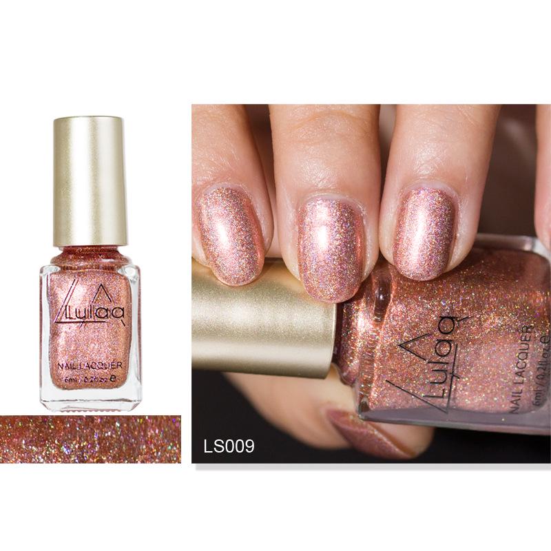 Laser Nail Polish Set Shiny Sequins No-bake Nail Polish Nail Art Supplies