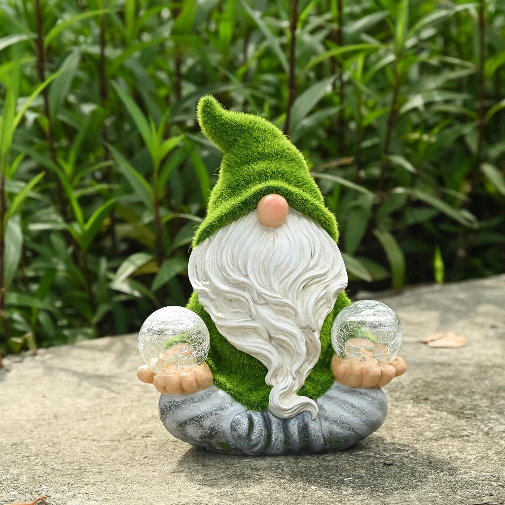 Valery Madelyn Gardening Ornament - Gnome Yoga Time - Earth Fairy Gnome Garden Light - Solar Light - Outdoor Garden Ornament - Garden Decoration - Mot