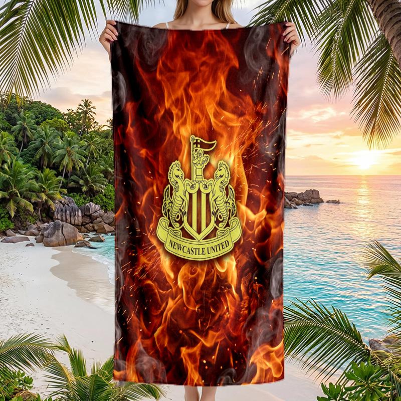Asciugamano da Spiaggia Calcio Newcastle United Morbido Microfibra Asciugamano Estivo Asciugatura Rapida Assorbente per Spiaggia Piscina Viaggio