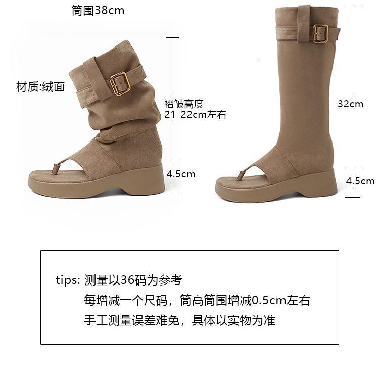 Fashion toe boots 2025 new thick-soled heightening western cowboy stacking boots pinch feet cool boots women's short boots tide