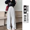 Grey Bow Glutinous Rice Yamamoto Pants Women's Spring and Autumn Vertical Straight Tube Small Lazy Casual Wide-leg Pants