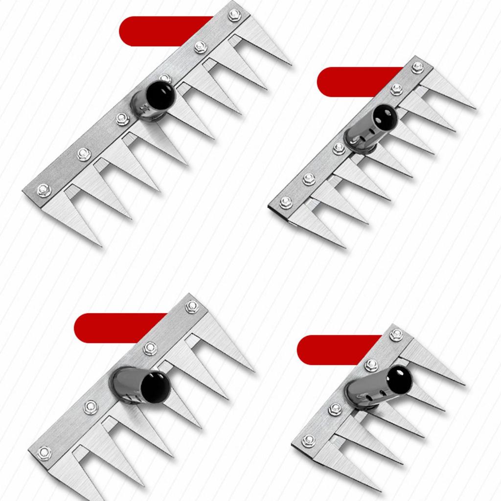 Stainless Steel Gardening Uprooting Weeding Rake Detachable Handle Weed Removal Device for Farm Lawn and Garden Tools