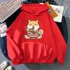 Cute Cartoon Dog Ramen Printed Pullover Fashion Women Hoodies Long Sleeve Hooded Woman Sweatshirt Clothing