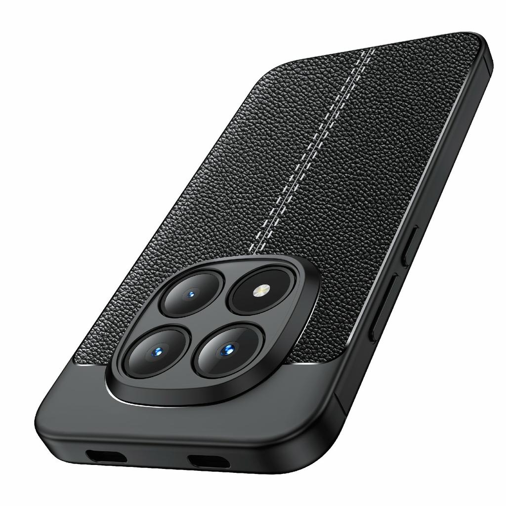 For Xiaomi Poco M8 Pro 5G/Redmi Note 15 Pro+ 5G (Global) Case Litchi Texture TPU Flexible Phone Cover, Black