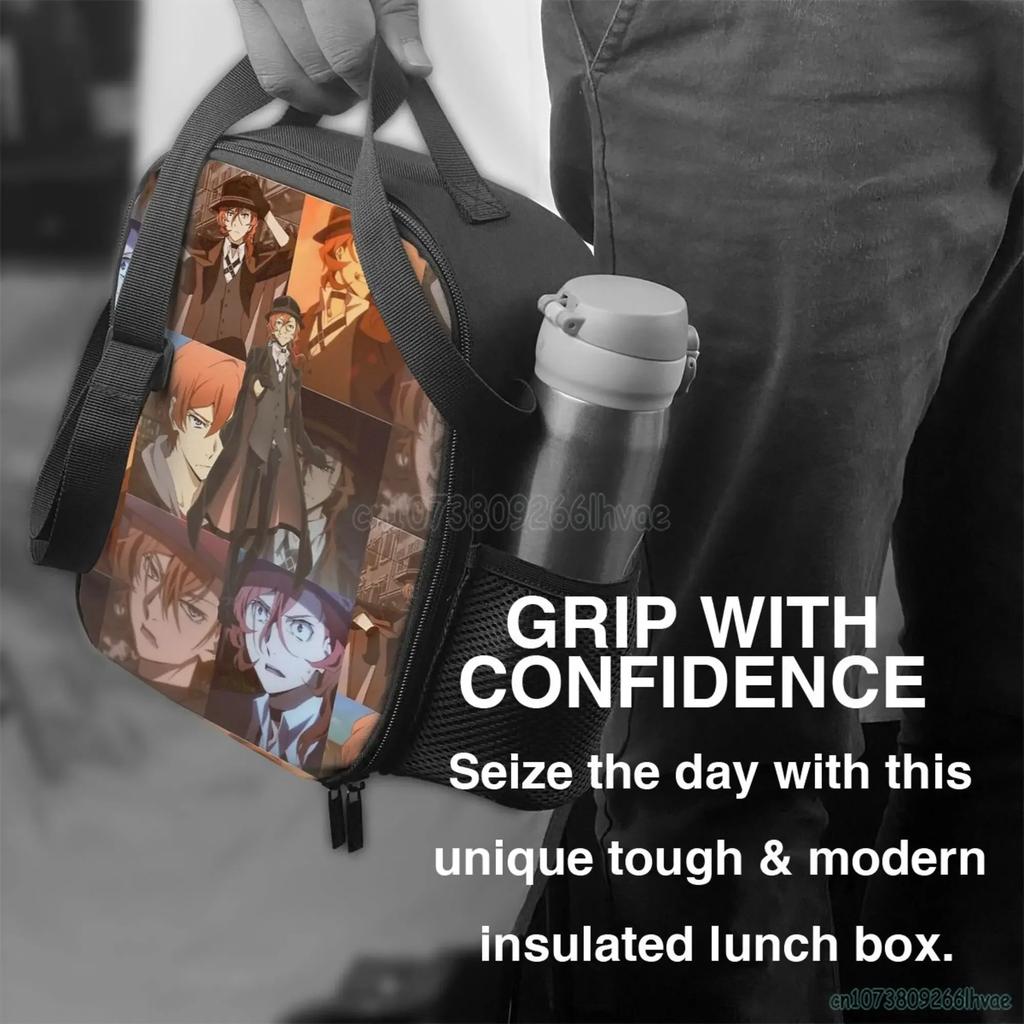 Bungou Stray Dogs Nakajima Atsushi TV-Serie Chuuya Nakahara Isolierte Lunchtasche Wiederverwendbar Wasserdicht Thermisch Oxford Lunchbox