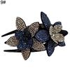 Women Elegant Flexible Rhinestone Flower Hair Clip Hairpin Claw Gift
