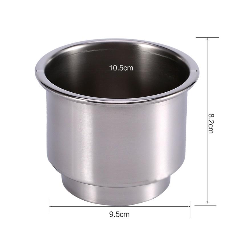 2Pcs Stainless Steel Drink Holder Mount Open Front Cup Bottle Holder for Marine Boat RV Camper