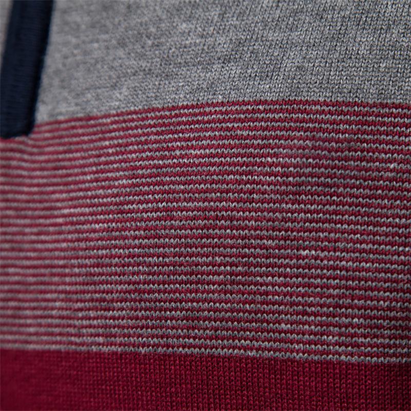 Gant Høst og Vinter Broderi Ny Herre Halv Glidelås Herre Genser Pullover Stripet Lappeteppe Genser