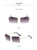Elegant Gradient Womens Diamondcut Frameless Square Sunglasses