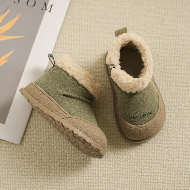 Winter Girls' Non-slip Soft-soled Snow Boots Warm Cotton Shoes Children's Thickened Fleece-lined Cotton Boots
