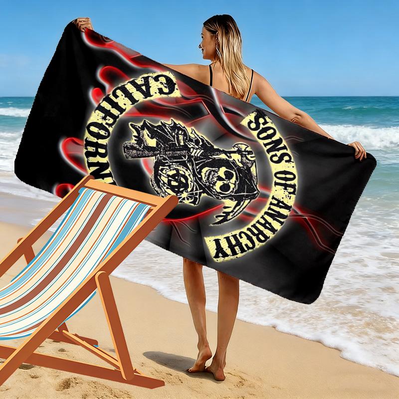 Sons Anarchy: Brotherhood Rebellion beach towel Beach towel for vacation photos beach Outdoor pool towel Absorbent bath towel seaside