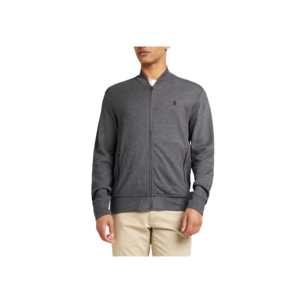 Polo Ralph Lauren Logo Embroidered Baseball Collar Zip Long Sleeve Jacket Men Jacket Charcoal-Gray 710842844-008
