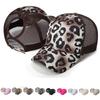 New Ponytail Hole Baseball Cap Solid Summer Fashion Leopard Print Mesh Hat Women's Personalized Velcro Adjustable Hat
