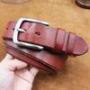 Pure Cowhide Belt Men'S Genuine Leather Retro Casual Cowhide Belt, First Layer Cowhide Pin Buckle Belt Handmade Belt