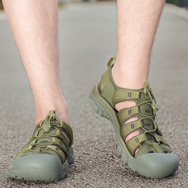 Fashion Summer Non-slip Beach Shoes Fashion  High-quality Sneakers Men Walking Mountaineering Travel Shoes Outdoor Leather Men's Sandals