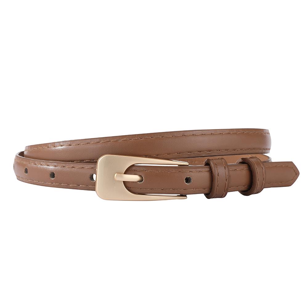 Korean Chic Retro Leather Belt: Slim, Versatile Waist Accessory for Women