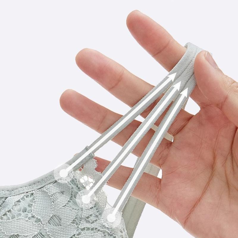 Underkläder Dam Tunn Spets Mjuk Stålring Anti Hängande Samlande Justerbar Bröstform Rak BH